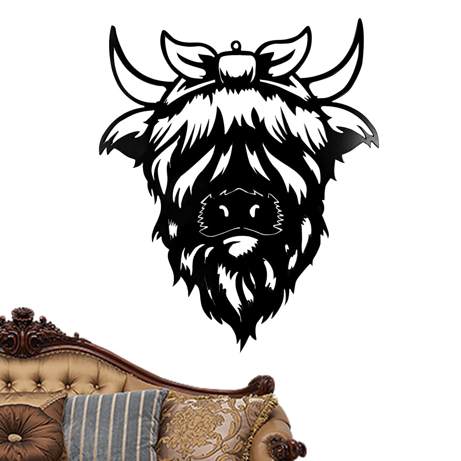 Panneau en métal tête de vache pour décoration de terrasse et salle de café