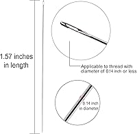 Vista 3 de Agujas de cuentas (tamaño 12) 25pc con tubo de almacenamiento de agujas