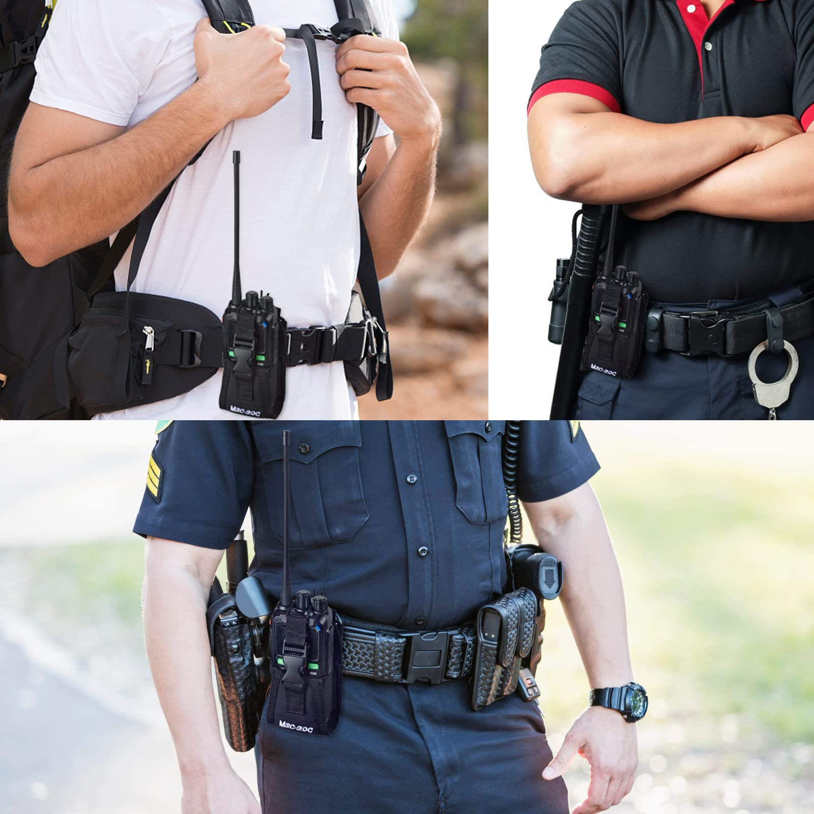 Custodia multifunzione per radio walkie-talkie polizia in nylon regolabile Motorola Kenwood Midland Baofeng