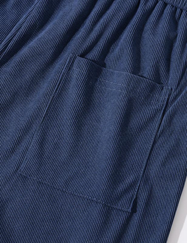 TARAINYA Velluto a Coste Pantaloncini Uomo Cotone Coulisse Estivi Causal Pantaloni Corti Uomo con Tasche