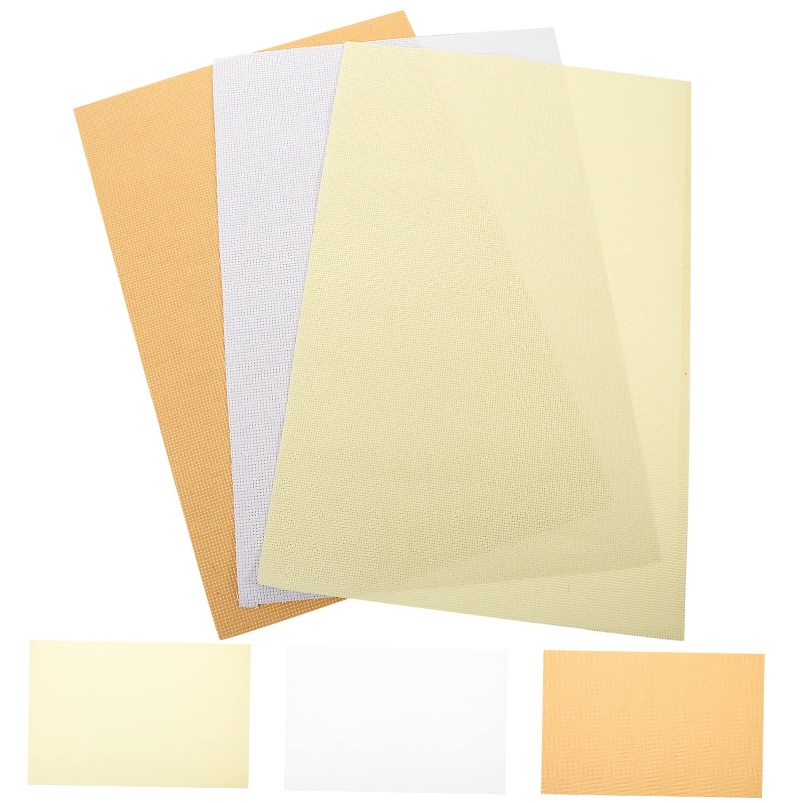 Operitacx 6 Pack Cross Stitch Embroidery Fabric Linen Gridding Cloths for Sewing White 11ct