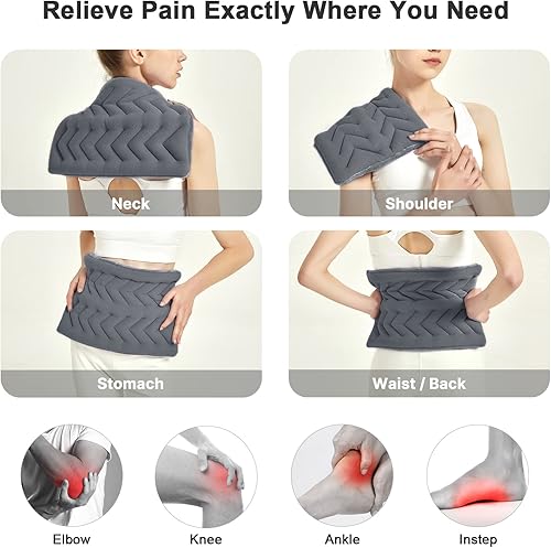 Miniatura 2 de Almohadilla térmica para microondas, almohadilla térmica para microondas de 15 x 10 pulgadas, multiusos, húmeda, grande, paquete de calor para