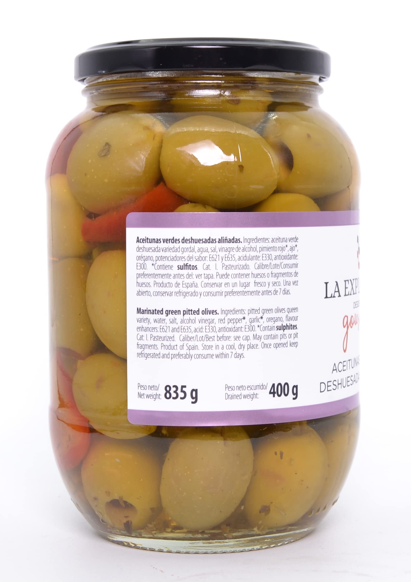 La Explanada - Entsteinte und gewürzte Gordal-Oliven - Grüne Oliven - 400 g