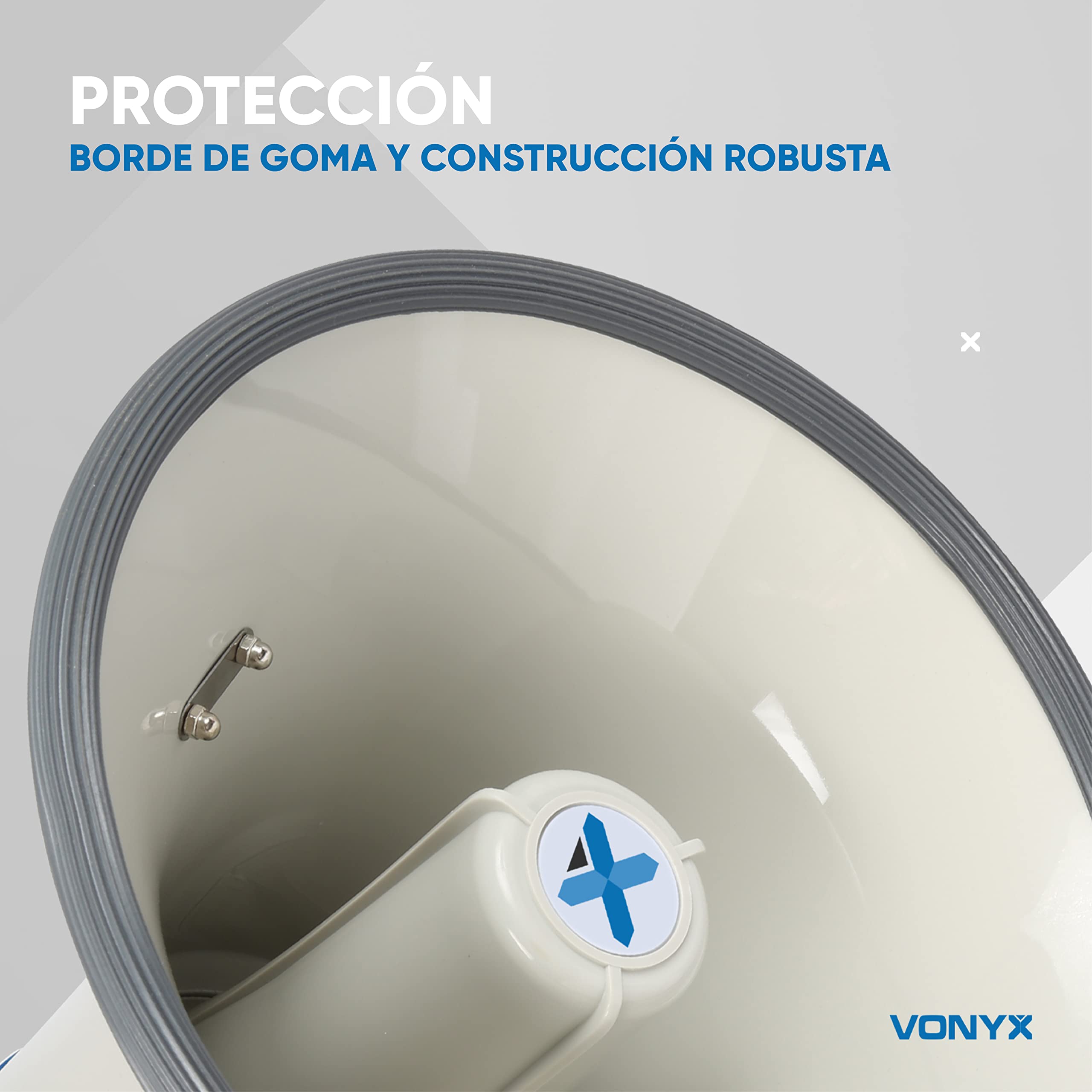Vonyx Megáfono Portátil 55W 60W 65W Grabación 1,2 km Micrófono Extraíble Reproductor MP3 USB Correa Hombro
