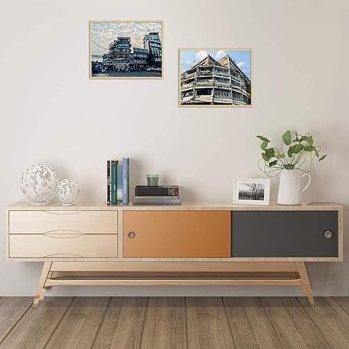 Miniatura 4 de Golden State Arte, marco de metal para pared de colección de fotos, aluminio negro marco de fotos de metal con vidrio para fotos