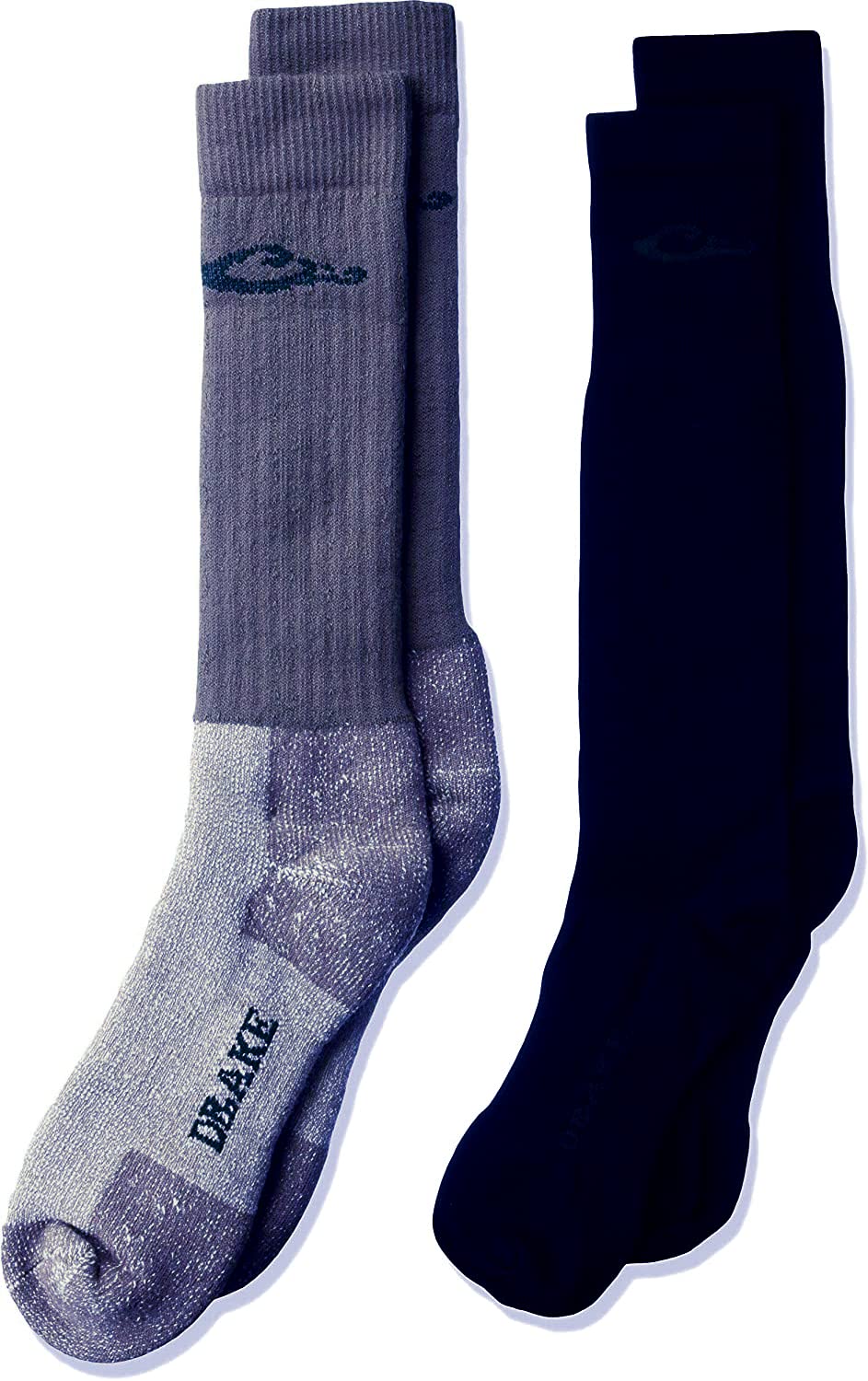 Drake Men's Merino Wool Cushion And Liner Cold Weather Boot Socks 2 Pair Sockshosiery, Charcoal/Black, Large