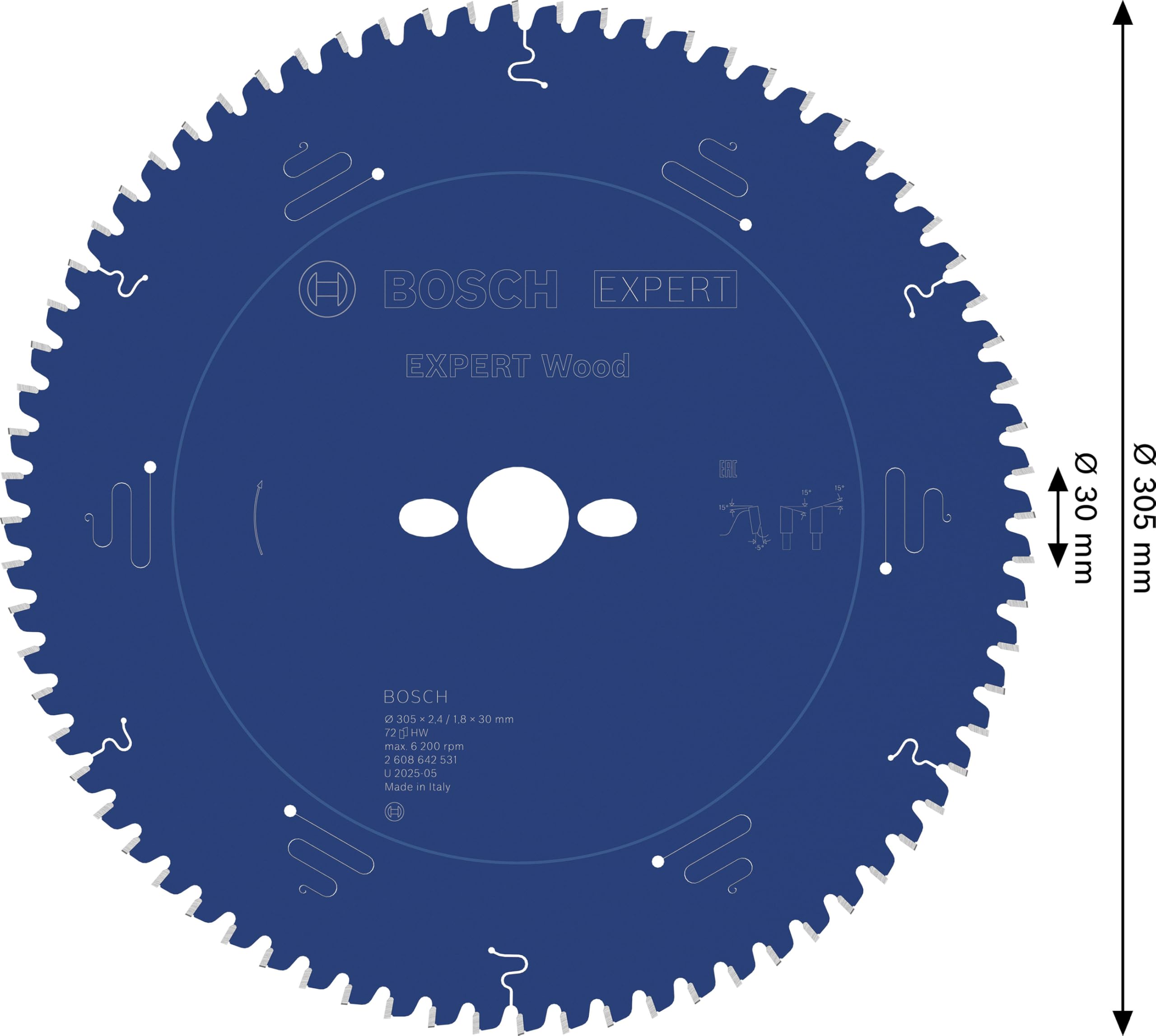 Bosch Hoja de sierra circular Expert for Multi Material 305 x 30 x 2,4 mm 96