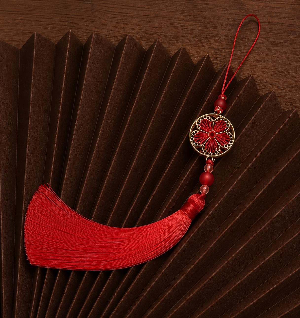 Modern Hanbok Norigae Red Tassel Ornament Knot Charm Pendant image 2