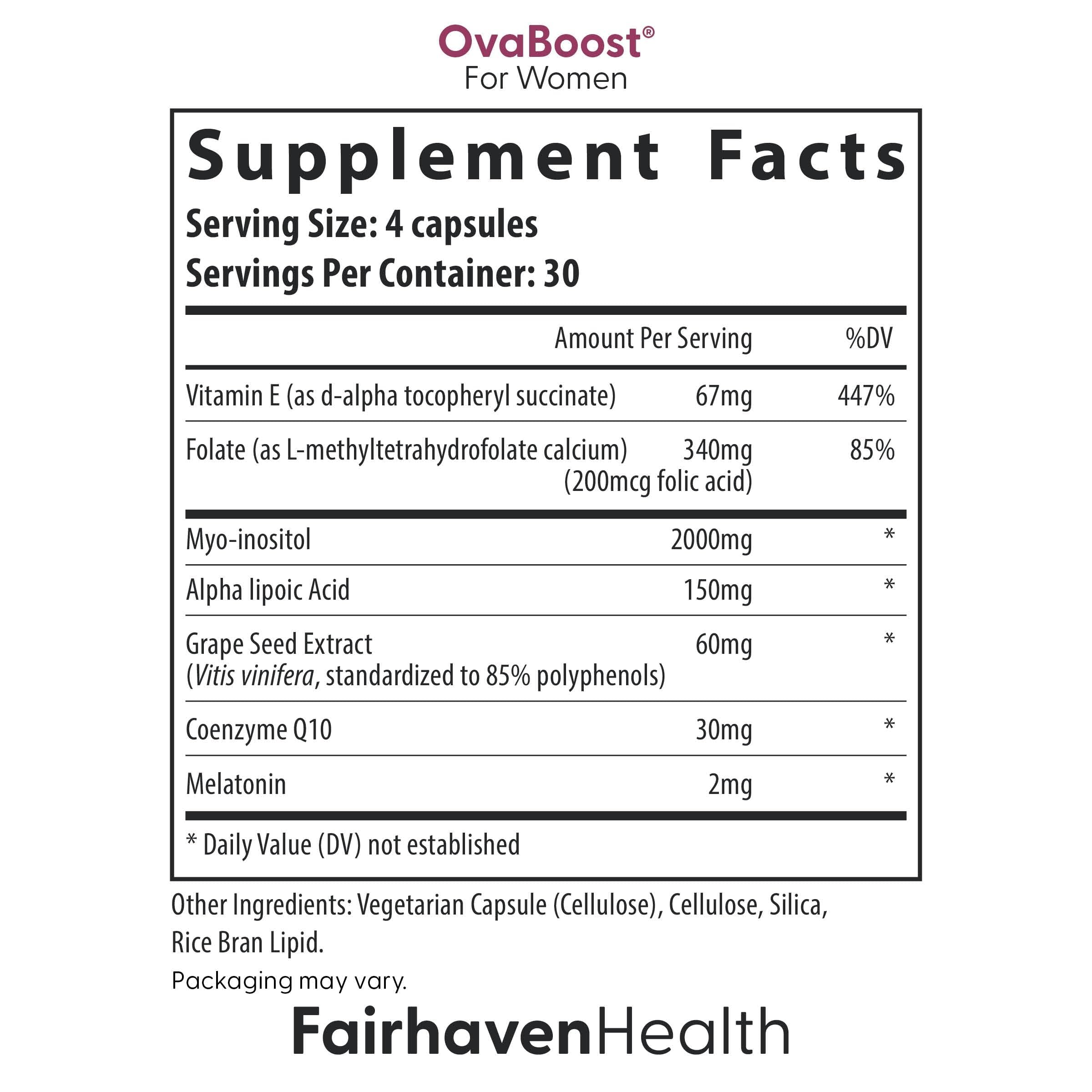 Fairhaven Health FertilAid Multivitamin, 90 Caps & OvaBoost, 120 Caps — Amazon image 3