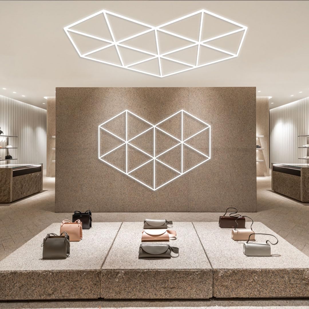 Éclairage LED alvéolé hexagonal en losange, éclairage de garage, salon de coiffure, salle de sport, sous-sol, entrepôt, salon de beauté automobile, activité commerciale.