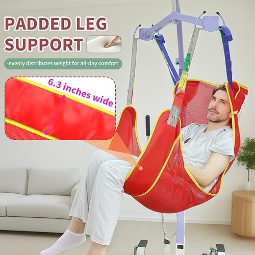 Miniatura 22 de Eslinga universal de elevación de pacientes de cuerpo completo, honda médica para colocación de cama y baño, eslinga de transferencia para ancianos