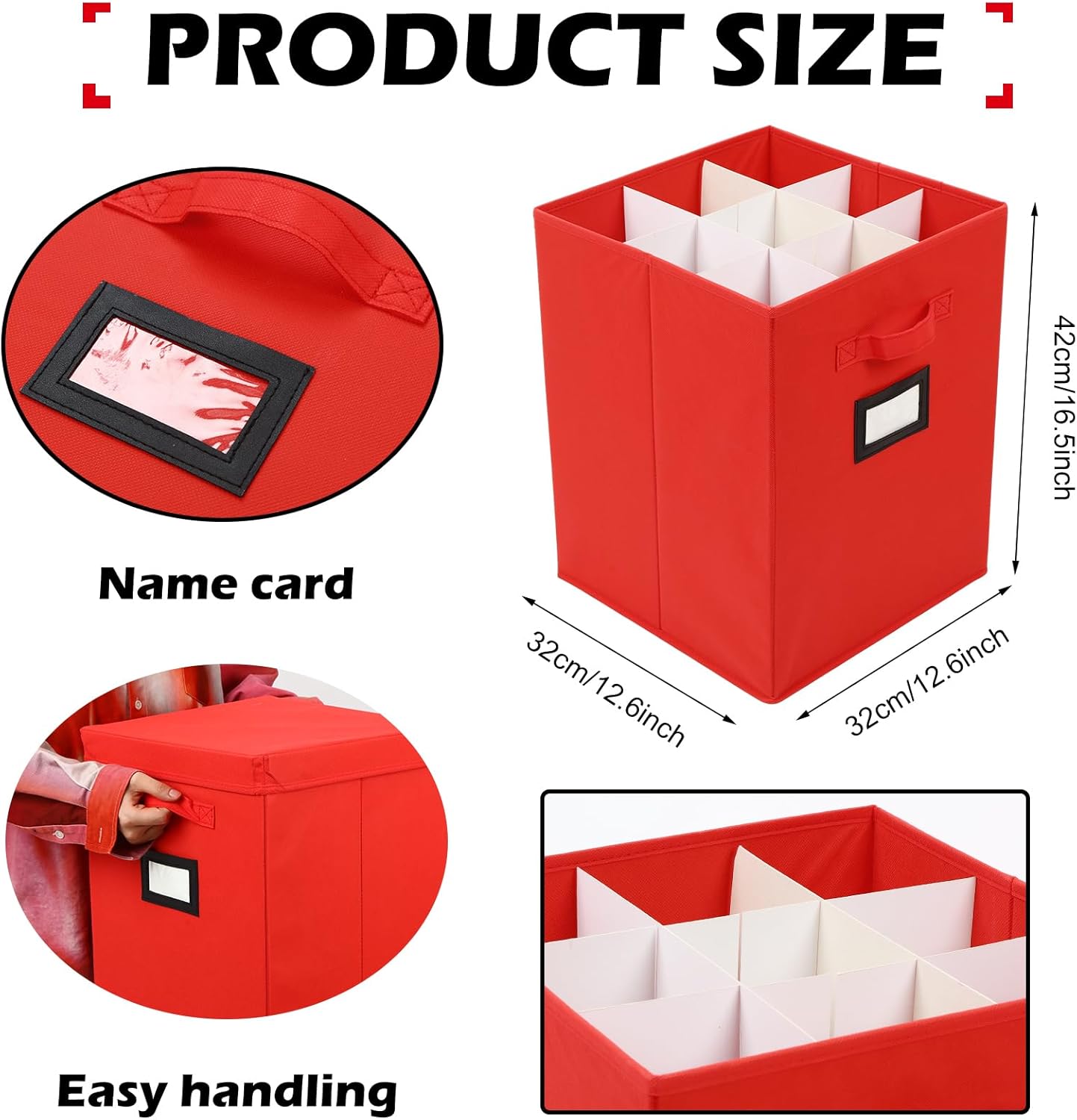 2 Pack 16 Inch Large Christmas Nutcracker Storage Box Hold 18 Nutcrackers Figurine Collectible Storage Box for Holiday Decor Carolers Santa Figure or Nut Cracker Ornaments(Normal,Red)