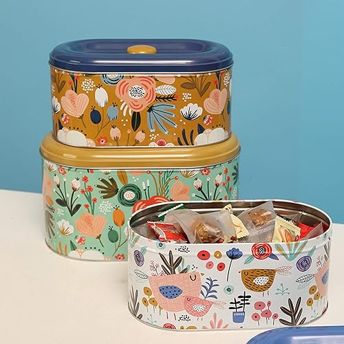 Miniatura 5 de Tarros de lata para galletas, recipientes de almacenamiento de galletas, tarro de galletas para el hogar, cocina, regalos de alimentos, recipientes