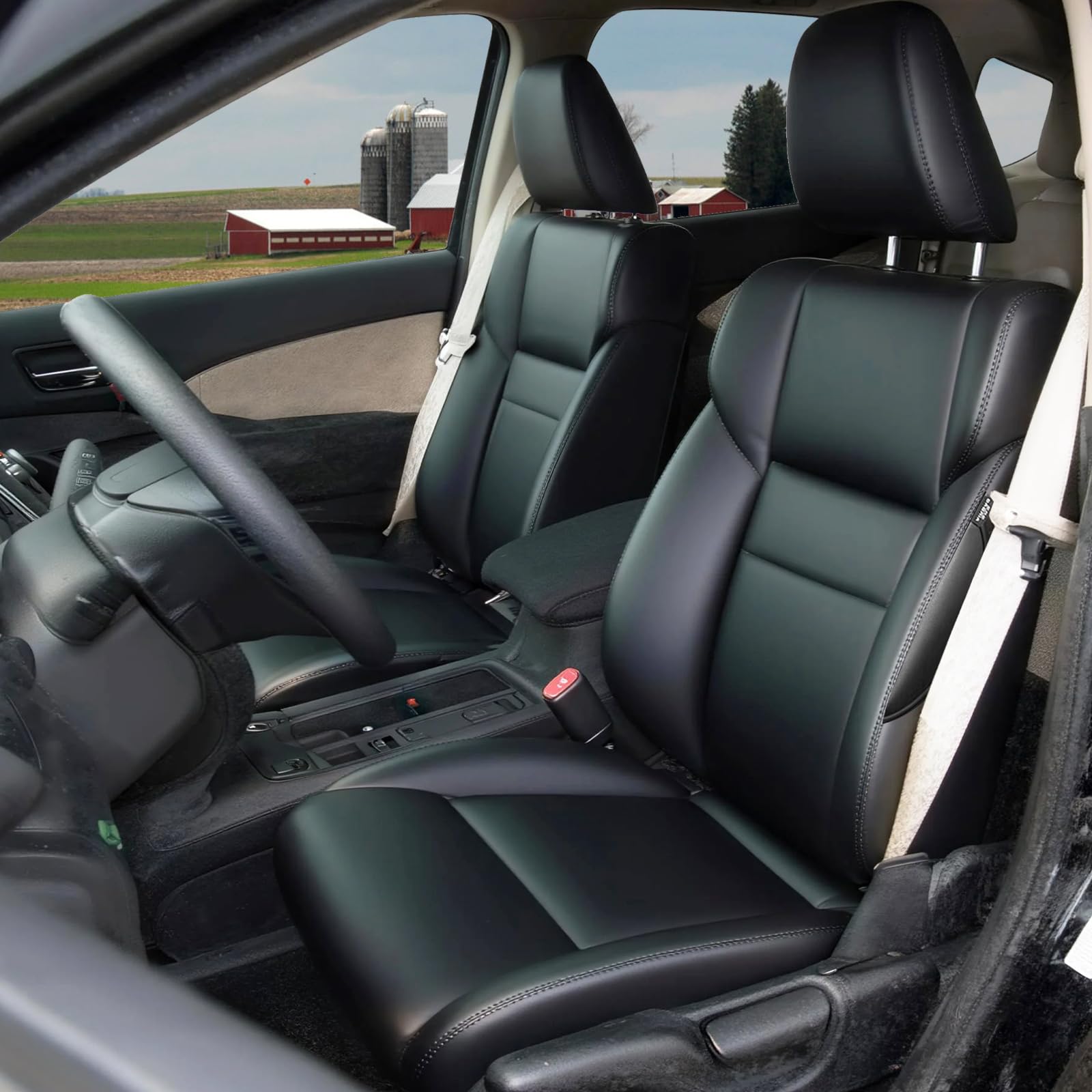 CustomCover Full-Coverage Seat Covers — Honda CR-V 2015–2016 (Black)
