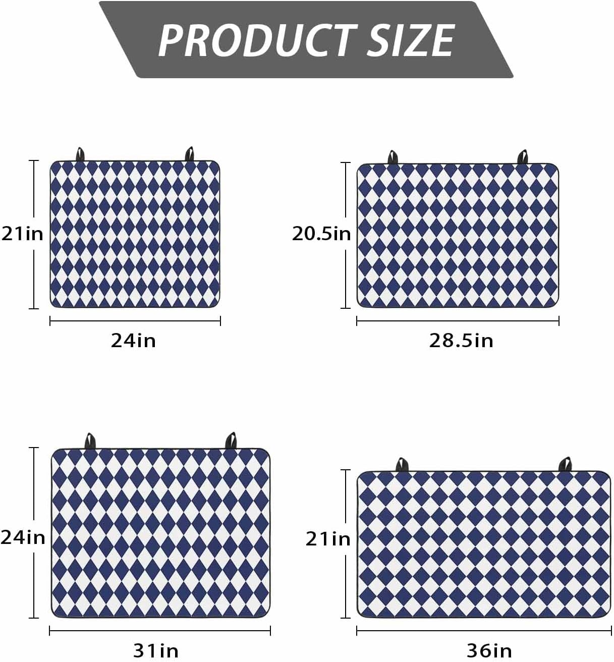 Stove Top Cover Navy Blue Diamond Plaid Stove Cover for Electric Stove Top White Geometric Check Glass Cooktop Covers Anti-Slip Mat Heat R esistant Countertop Protector Kitchen Decor 31"x24"