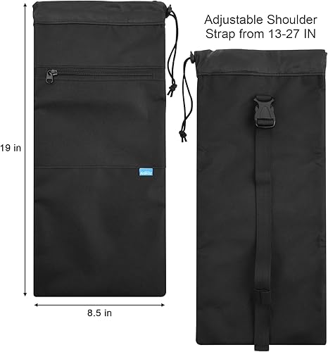 Miniatura 3 de Xxerciz Bolsa de transporte para bastones de trekking, ligera, plegable, bolsa de almacenamiento con bolsillo con cremallera, correa de hombro