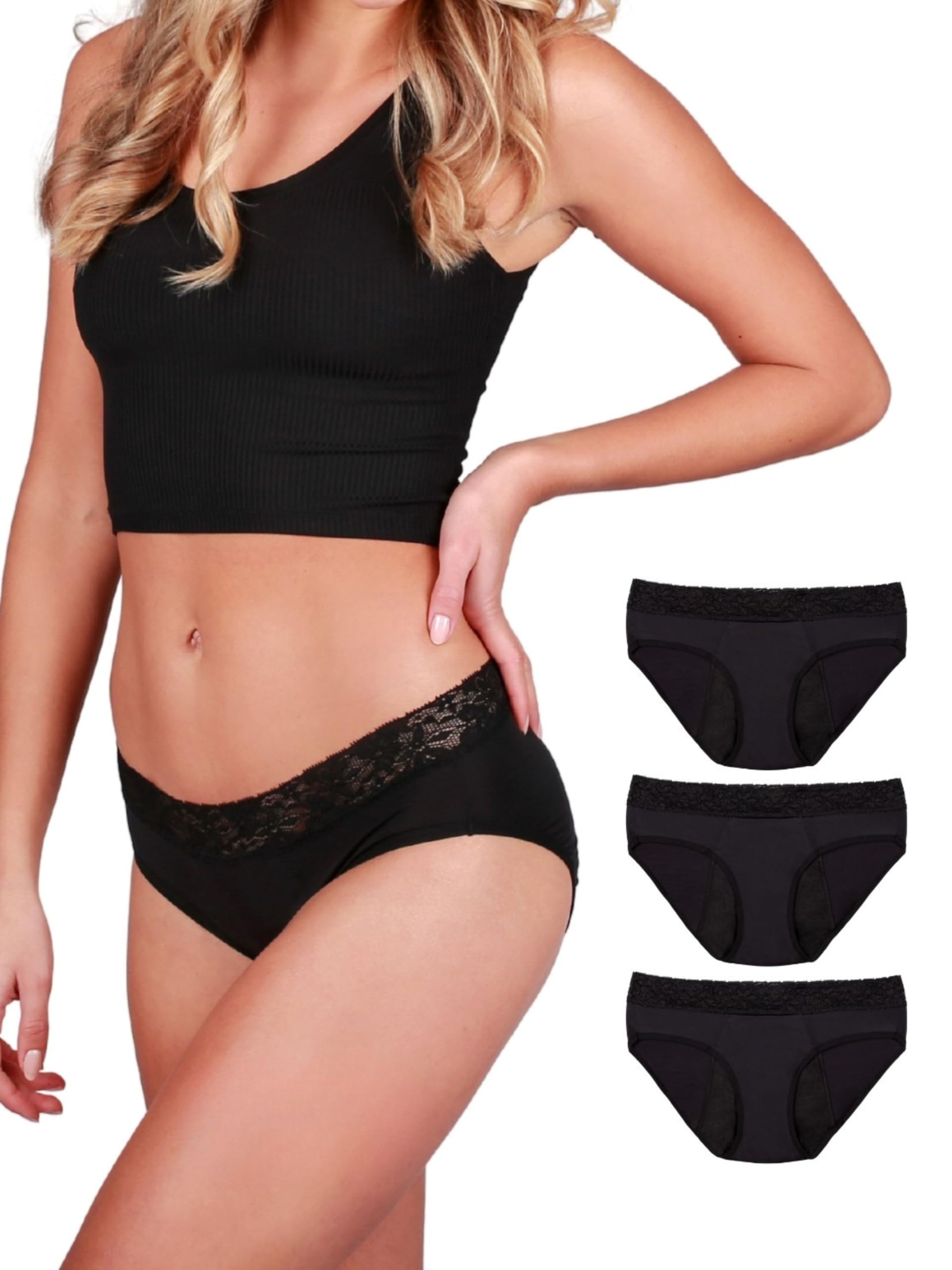 Taynie Queen Ultra 3er Set, Periodenunterschwäche Damen, Menstruationsslips