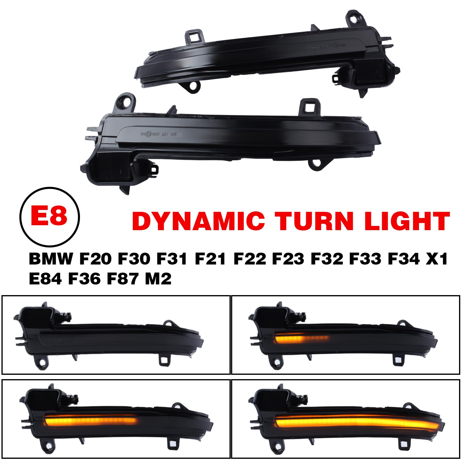 Luci Specchietti Retrovisori LED Indicatori di direzione dinamici per BMW serie1 2 3 4 F20 F30 F31 F21 F22 F23 F32 F33 F34 X1 E84 F36 F87 M2