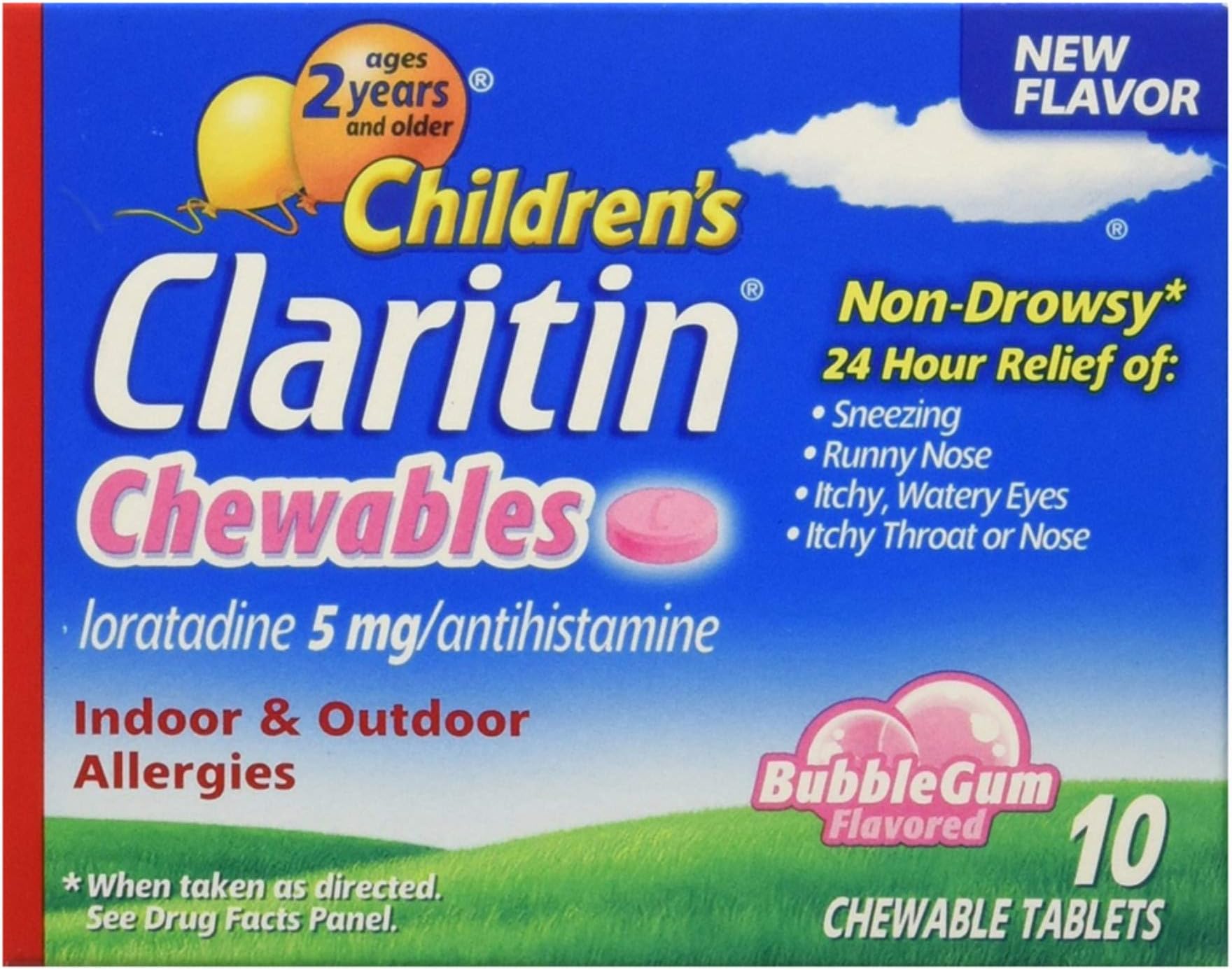 Claritin Claritin Children's 24 Hour Allergy Relief Bubble Gum chewable Tablets 10 Count, 10 Count