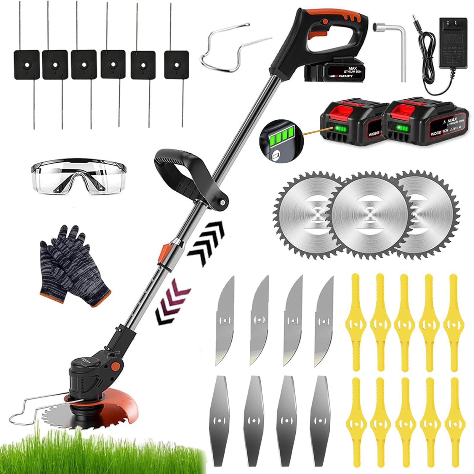 Decespugliatore A Batteria, 24v Decespugliatore Elettrico, Tagliabordi A Batteria 5 In 1testata Regolabile E Maniglia Telescopica Per Il Taglio Di Giardini, Prati E Terreni Agricoliq (style-2)