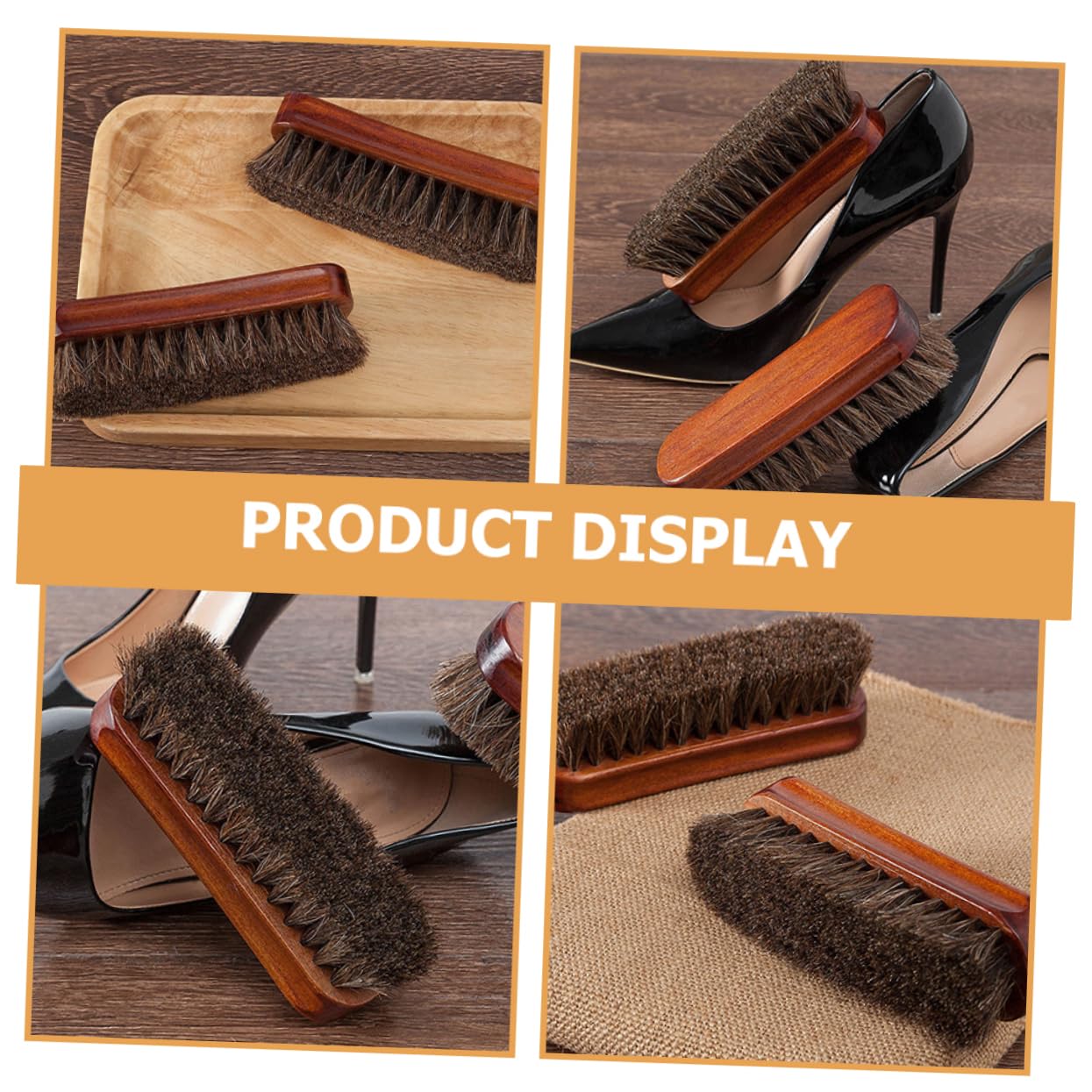 VALICLUD 8piezas Cepillo De Limpieza para Zapatos De Cuero Cepillo De Pelo De Caballo para Pulir y Cuidar Botas y Zapatos De Cuero Herramienta Duradera