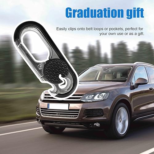 Miniatura 6 de Augeny Llavero de coche con abridor de botellas, soporte para llavero de automóvil antipérdida, accesorios universales para hombres y mujeres (negro)