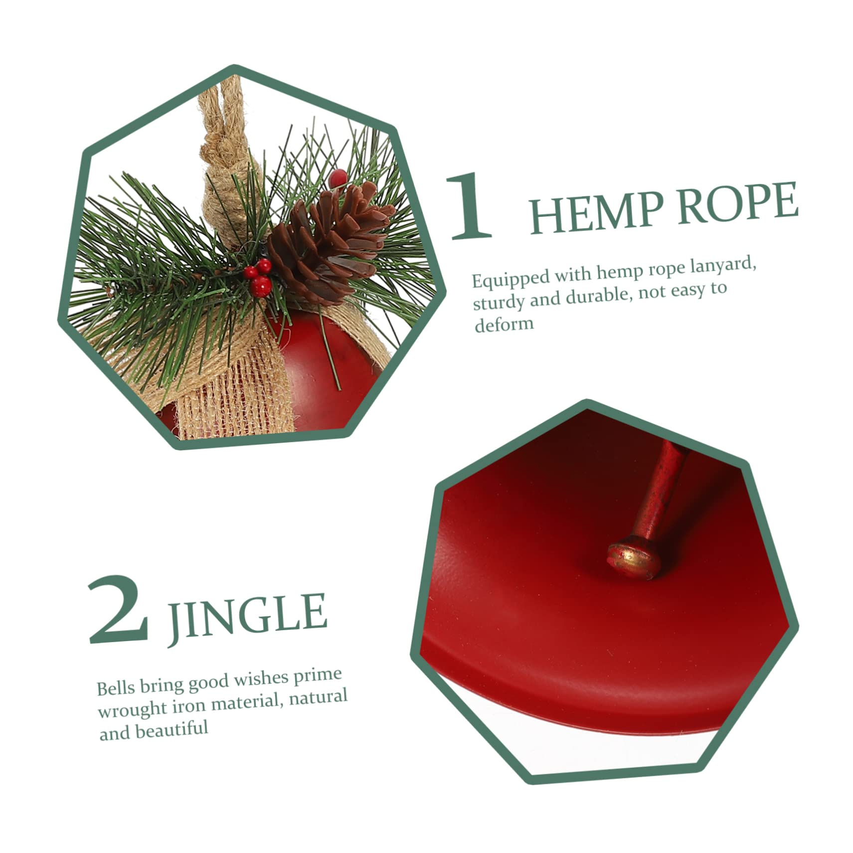 Alipis 5pezzi Campane Natalizie Decorative Ciondolo Per e Decorazioni Festive e Accogliente Per