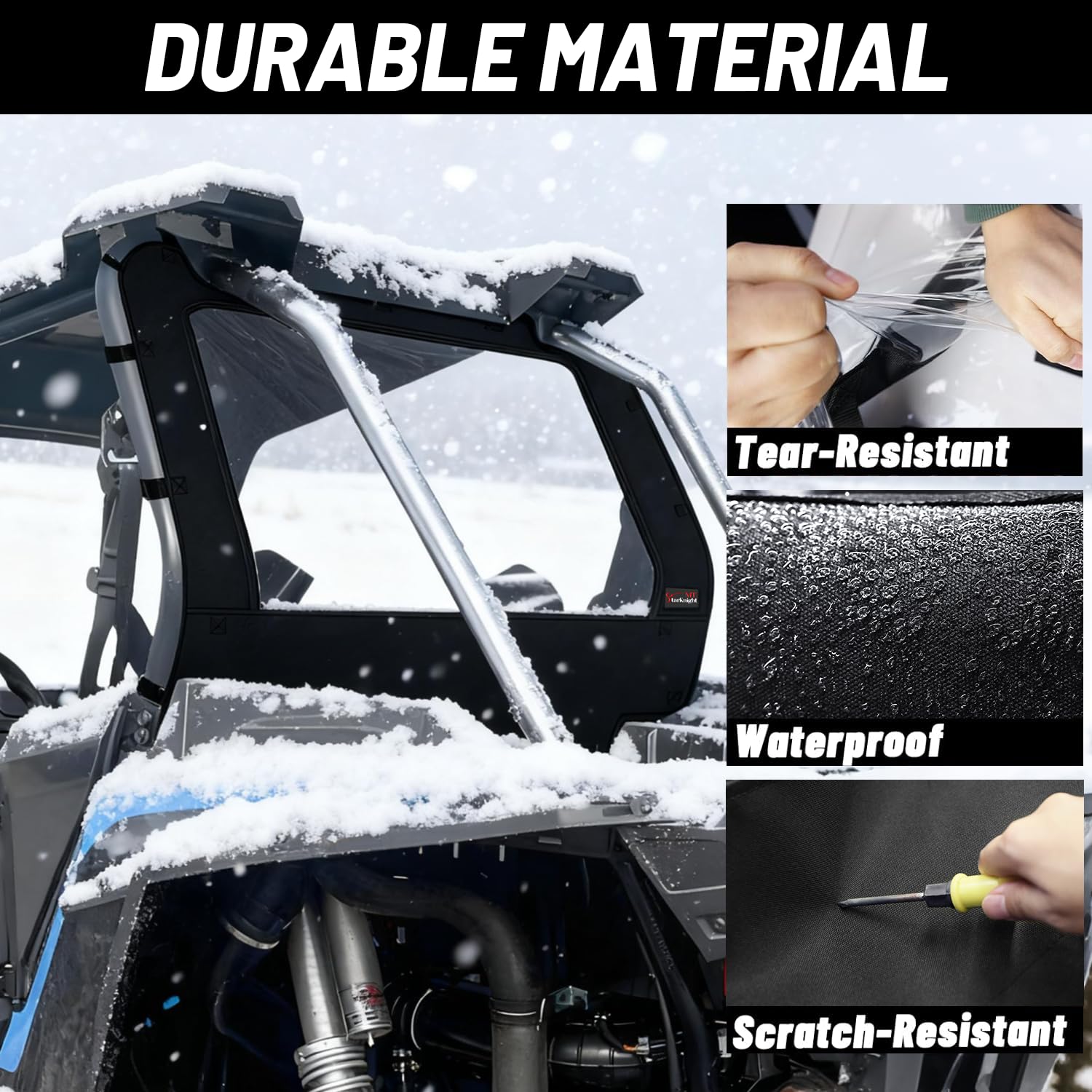 StarknightMT 2014-2023 RZR XP UTV ventana trasera suave resistente al polvo y al agua | Compatible con Polaris RZR XP 1000 2014-2023, 4 1000, XP Turbo/Turbo4 2016-2023; parabrisas trasero completo; accesorios SXS