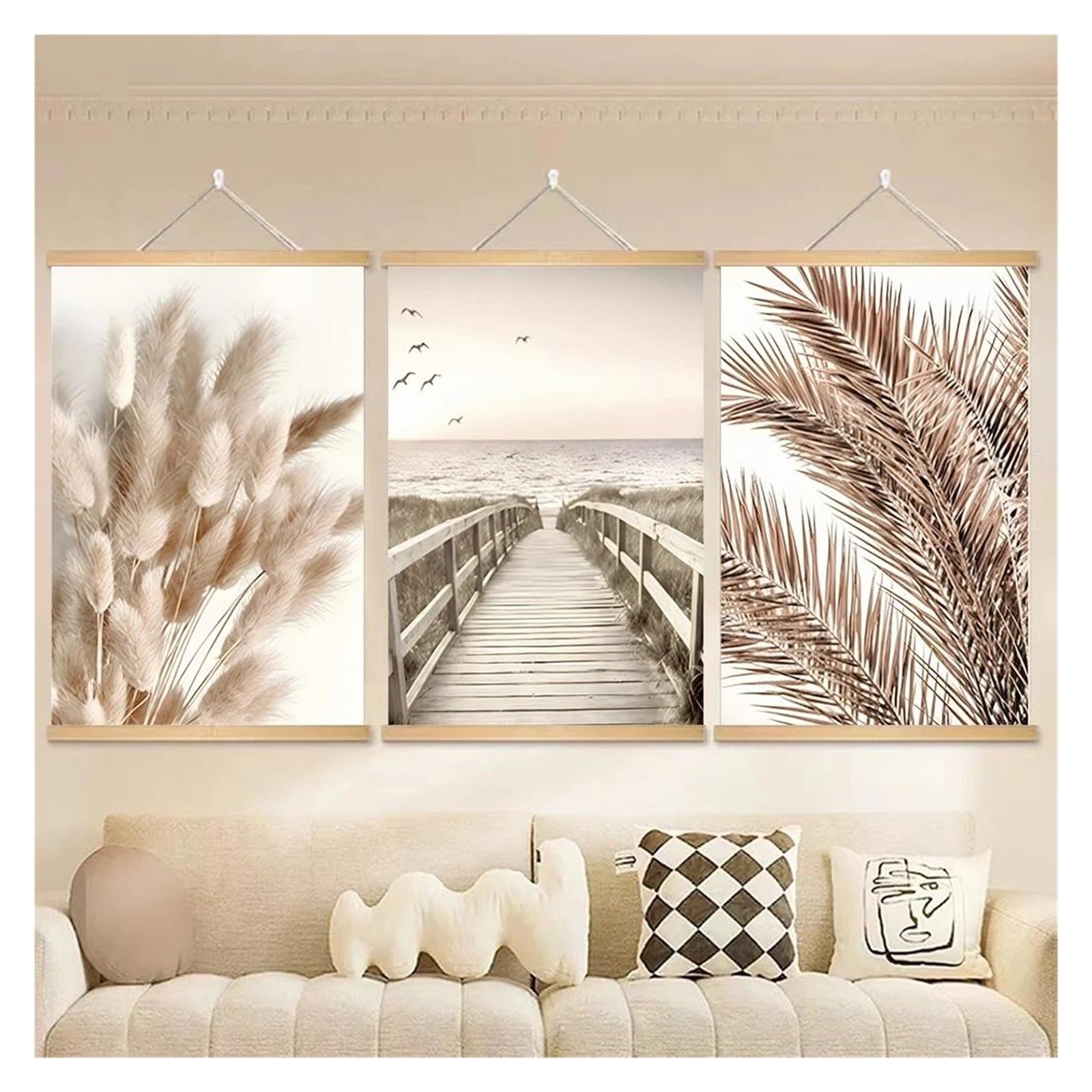 Paysages marins sur toile pour créer un décor esthétique de salon apaisant