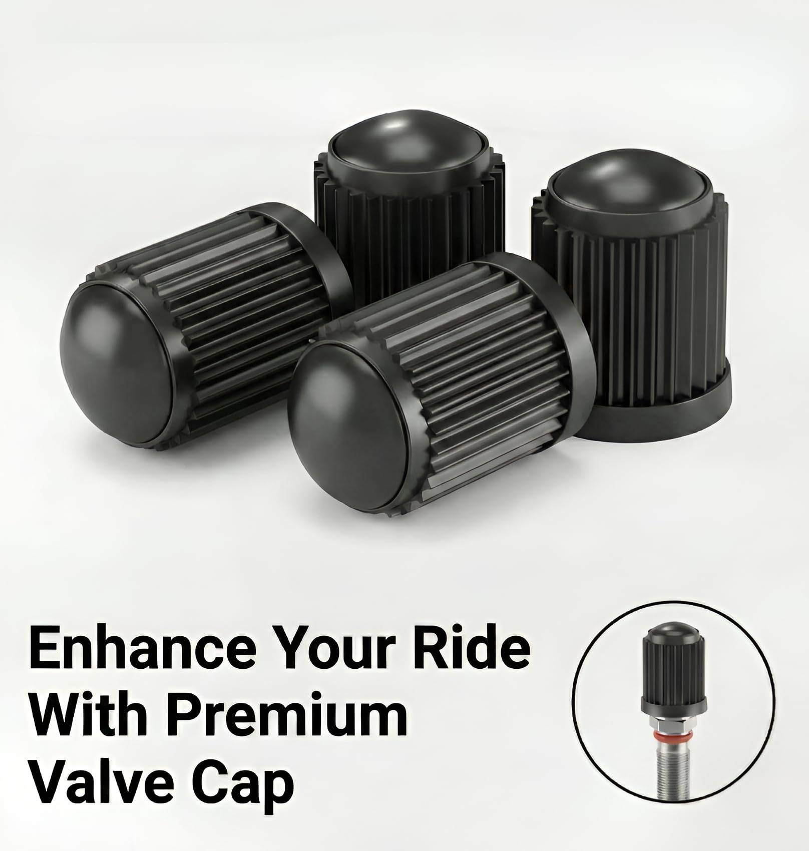ZYOC 10 PCS Tyre Dust Valve Caps with O-Seal Ring, Universal Stem Dust Cover Caps For Car Tyres, Bikes, Trucks, Heavy Duty Airtight Seal, Screw-On, Tyre Wheel Hub Caps, Car Accessories — view 6