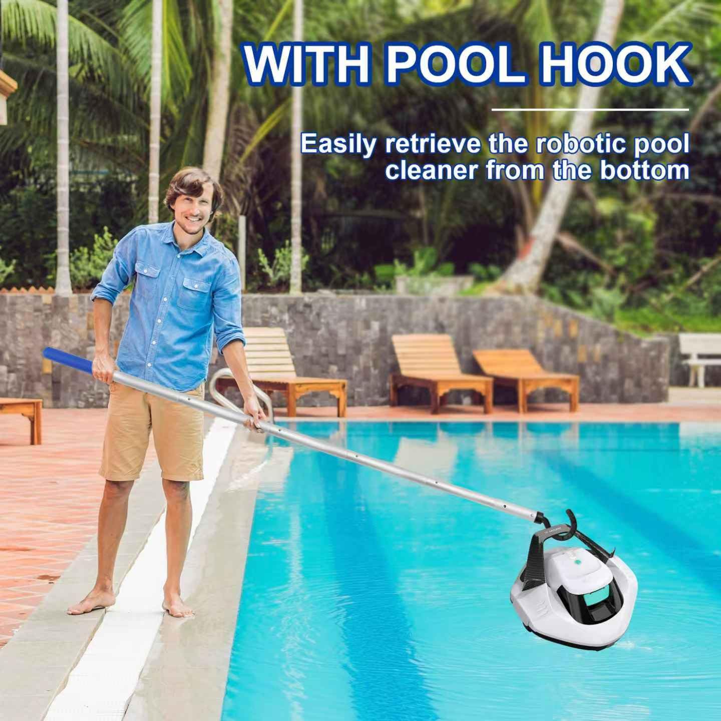 Haken für Poolroboter mit Teleskopstange Poolhaken für Poolstange Haken Poolroboter Pool Reinigungszubehör Haken Zubehör Haken für Poolroboter(185 cm)