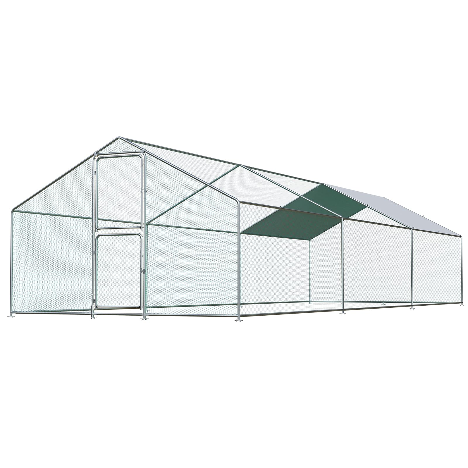 Airynee Large Chicken Coop, Chicken Coops for 30 Chickens, Chicken Runs for Yard with Water Poof & UV Resistance Cover, Spire Roof Chicken Coop Run