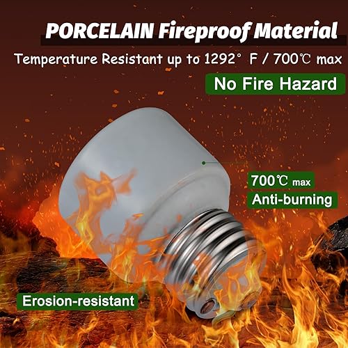 Miniatura 3 de Extensor de zócalo de luz,Adaptador de extensión de zócalo de porcelana,E26 a E26 Adaptador de extensor de enchufe de tornillo mediano