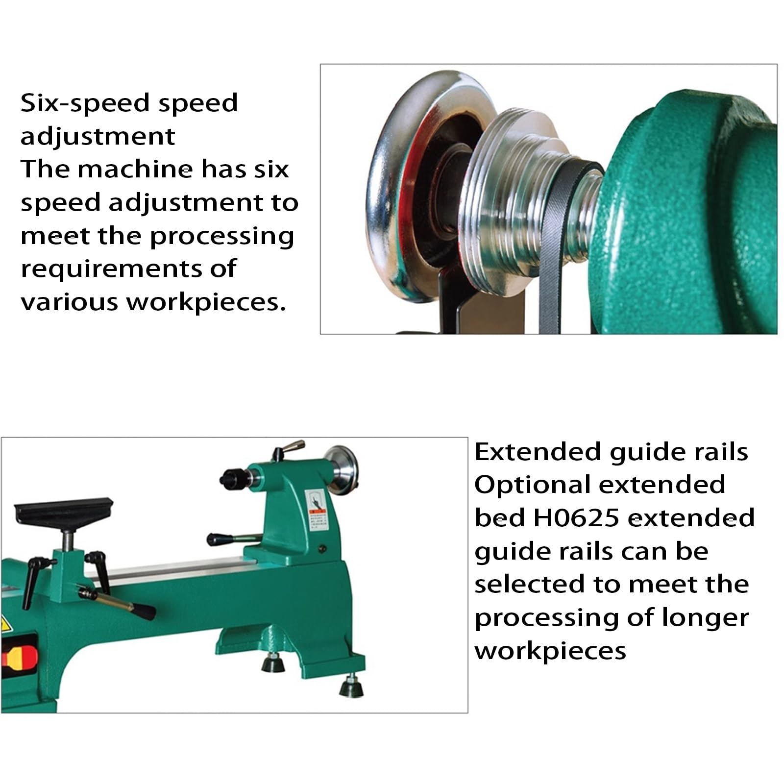 Tornio per legno 1000W, velocità variabile 350-3450RPM, ideale per principianti, perfetto per la tornitura di artigianato e progetti in legno