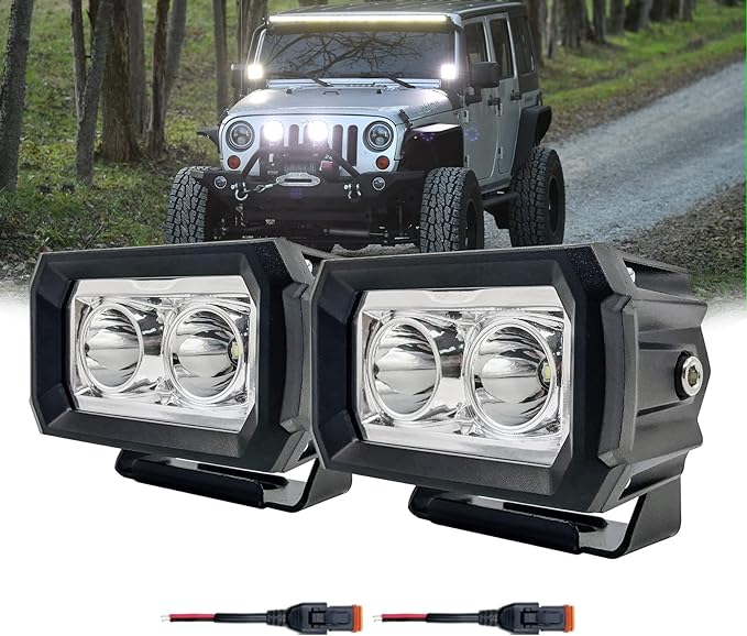 EVERGEAR LED Light Bar, LED Lights for Car Flush Mount LED Pods, LED Off Road Lights Truck