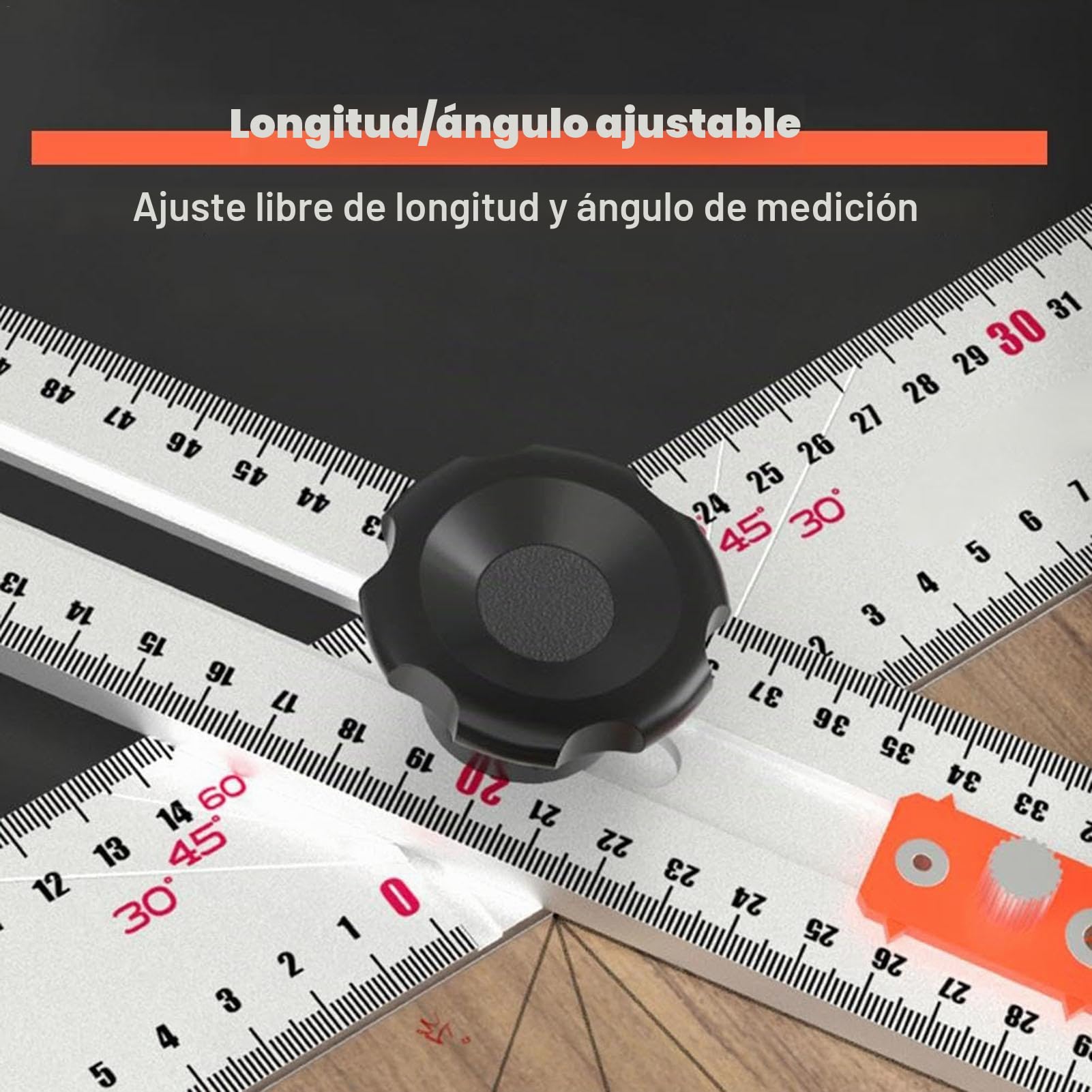 Regla De Posicionamiento y Cuadrada en T - Herramienta De Perforación Precisa Para Carpintería, Medición De Ángulo De Alta Precisión, Multifunción