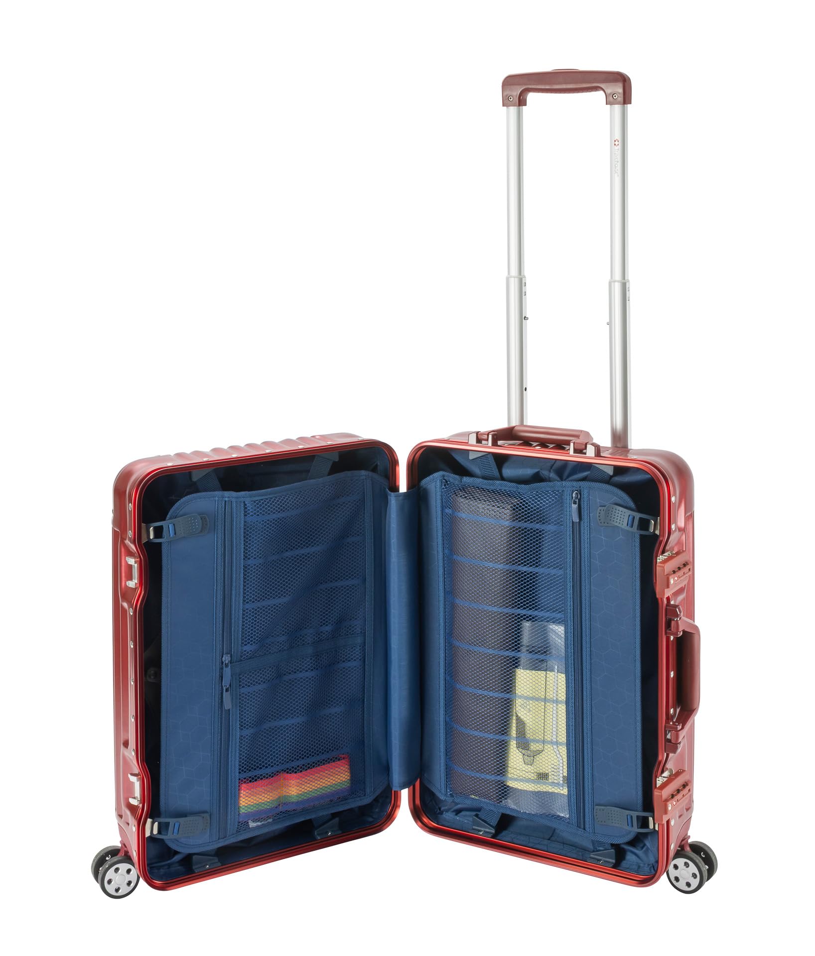 Travelhouse London T1169 walizka podróżna na kółkach, z aluminiową ramą, różne rozmiary i kolory, czerwony, Koffer-Set (S+M), zestaw walizek