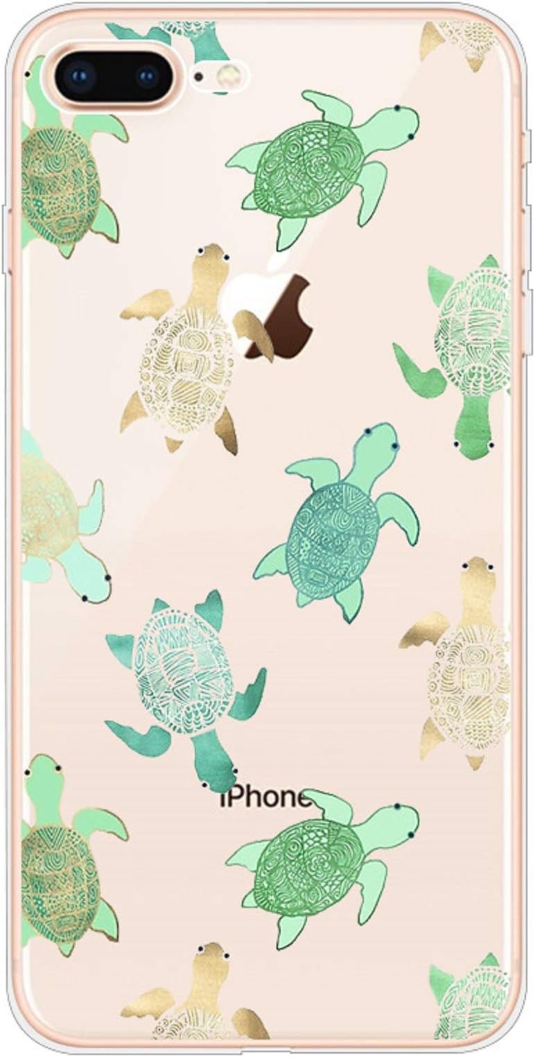 iPhone 7 Case Clear, iPhone 8 Case Silicone Slim Transparent Soft Gel TPU Protective Phone Case for 4.7" iPhone 7/iPhone 8 Ultra Thin Shockproof Rubber Bumper Flexible Back Cover Cute Lovely Turtle