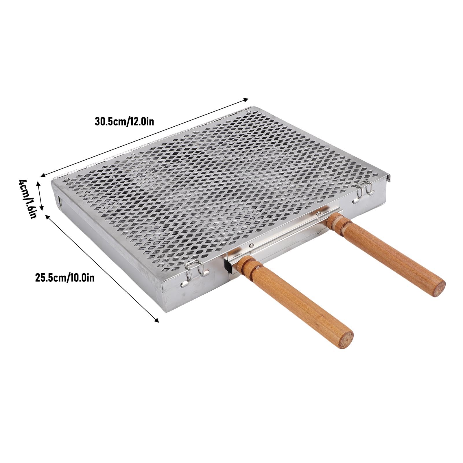 Fabater Cestino per Grill Barbecue Realizzato in Acciaio Inossidabile con una Sala da Personalizzabile per Cibi Versatili, per Griglie da Giardino (doppia maniglia)