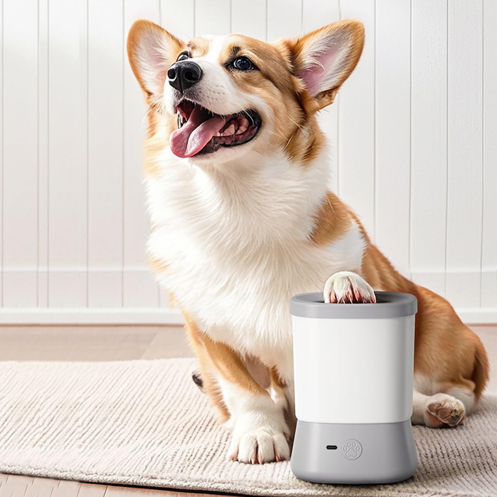 Lavazampe per Cani Pulitore Automatico Zampe Cane | Design Antischizzi 2 Velocità Toelettatura Igiene per Bagno Viaggi Escursioni Campeggio
