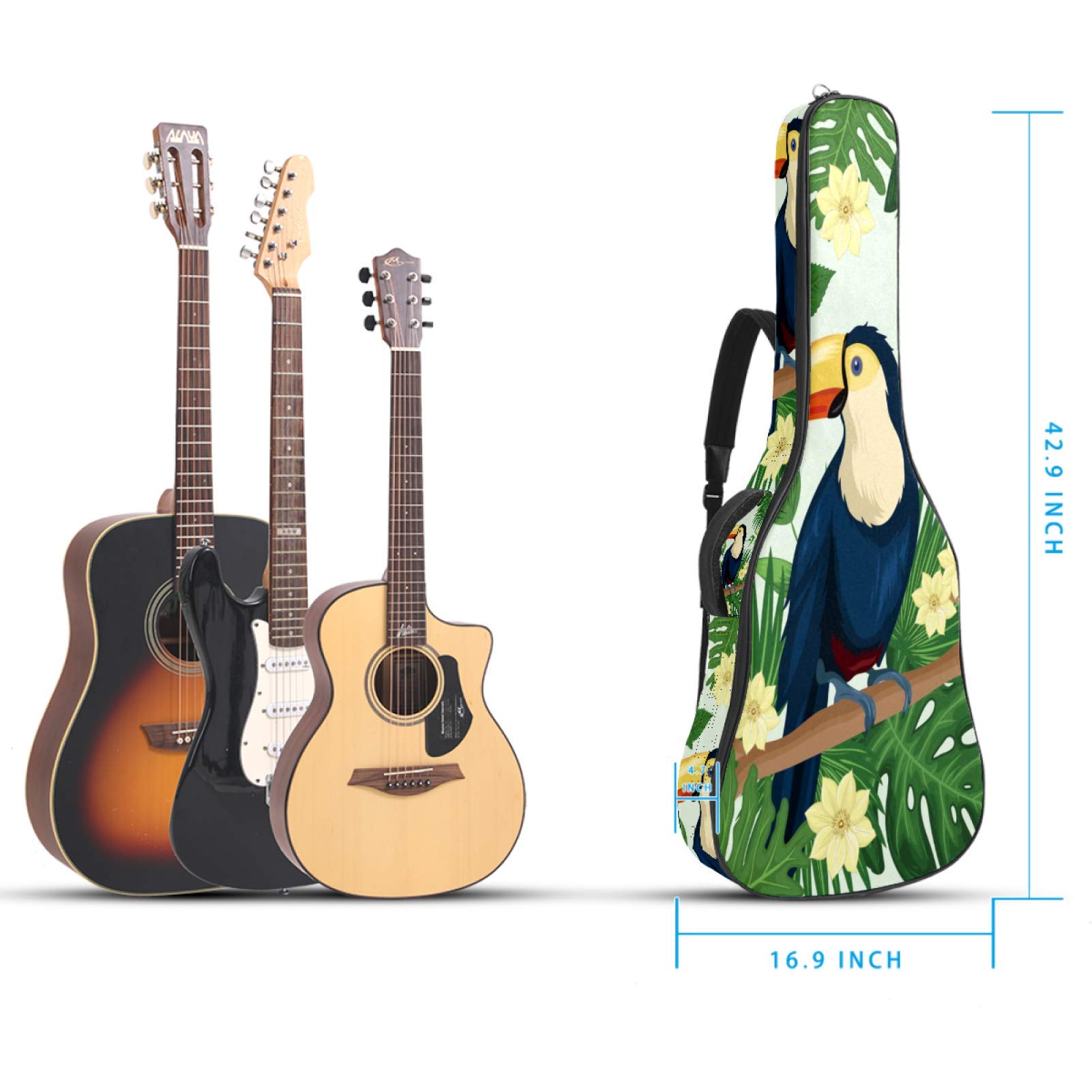 Borsa Per Chitarra Zaino Impermeabile Con Stampa Mandala Boho - Per Chitarra Acustica, Elettrica, Basso, Spessore 1 Cm, Tasca Posteriore, Spallacci Regolabili