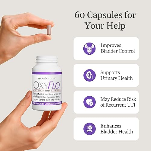 Miniatura 7 de OxyFlo - Píldoras de control de la vejiga para mujeres y hombres, reducen la vejiga hiperactiva y las fugas, apoyan el tracto urinario (ITU),
