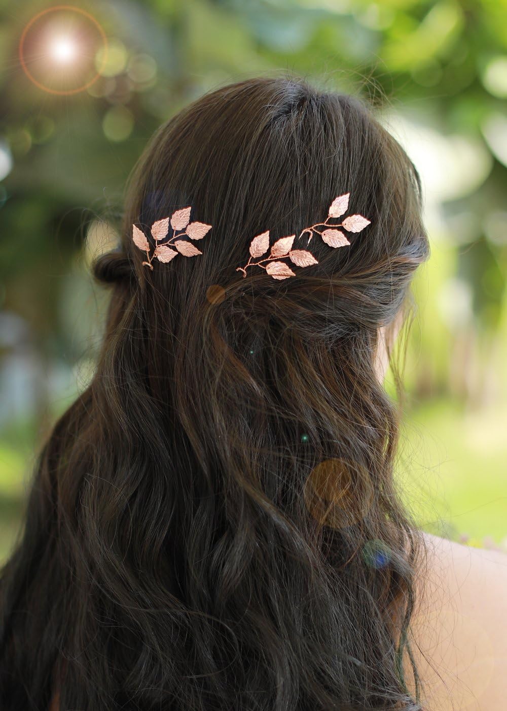 Gracewedding Bridal Rose Gold Leaf Hair Pins Women Headpiece Wedding Hair Accessories-Bridal Hair Accessories Vintage Wedding Hair Jewelry for Party and Evening Set of 3