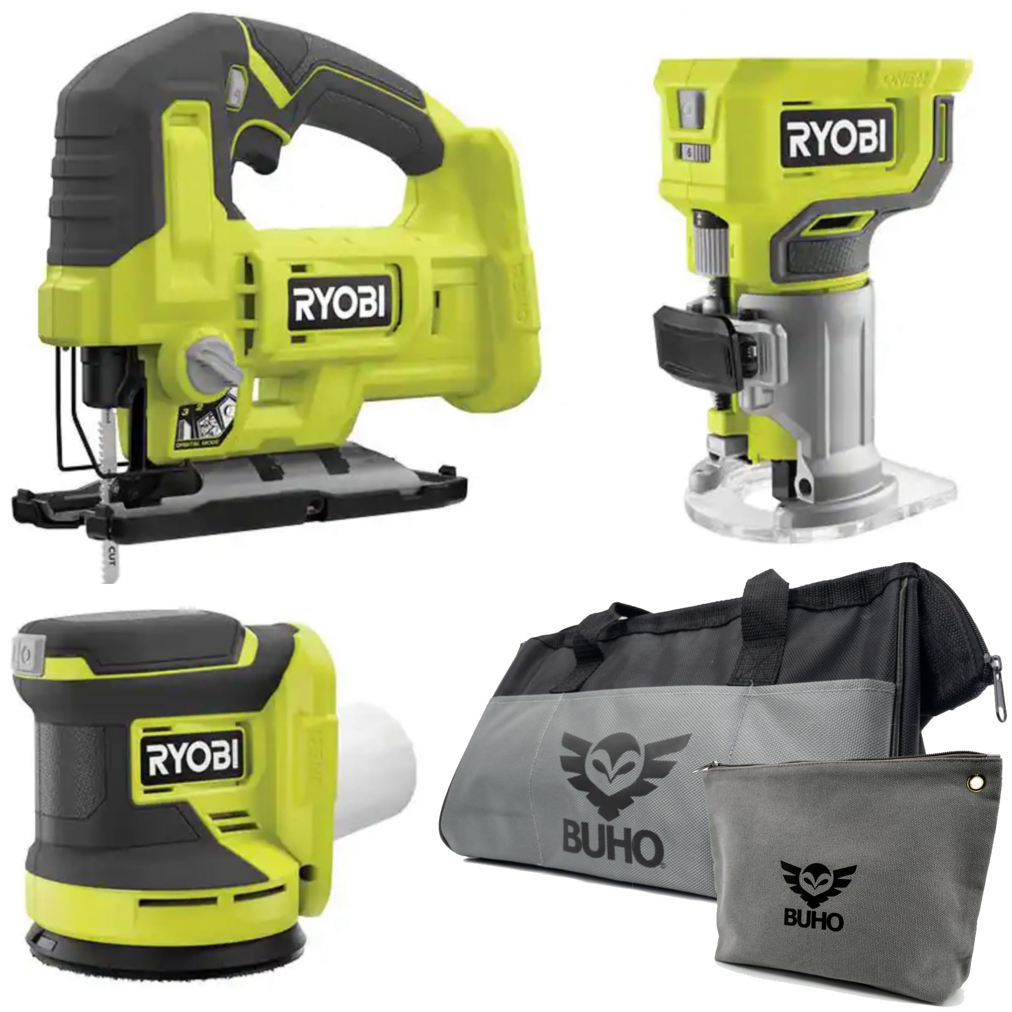Buho 3 Woodworking Tool Accessory Bundle - Cordless 18 Volt Jig