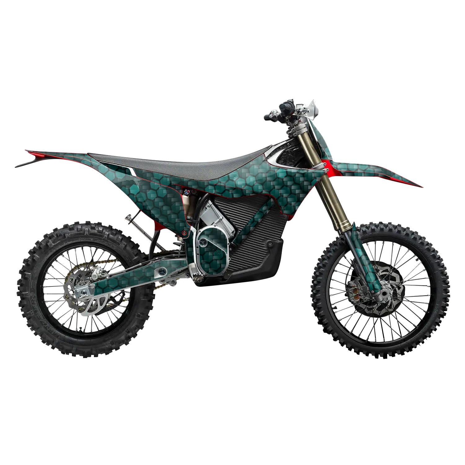 Carbon Fiber Stark Varg MX 2023-2025 Graphics Kit Wrap - Cyan Hexa Camo - Varg MX Skin - Premium 3M Vinyl Protective Wrap Decal Cover - Easy to Apply | Crafted in The USA by MightySkins