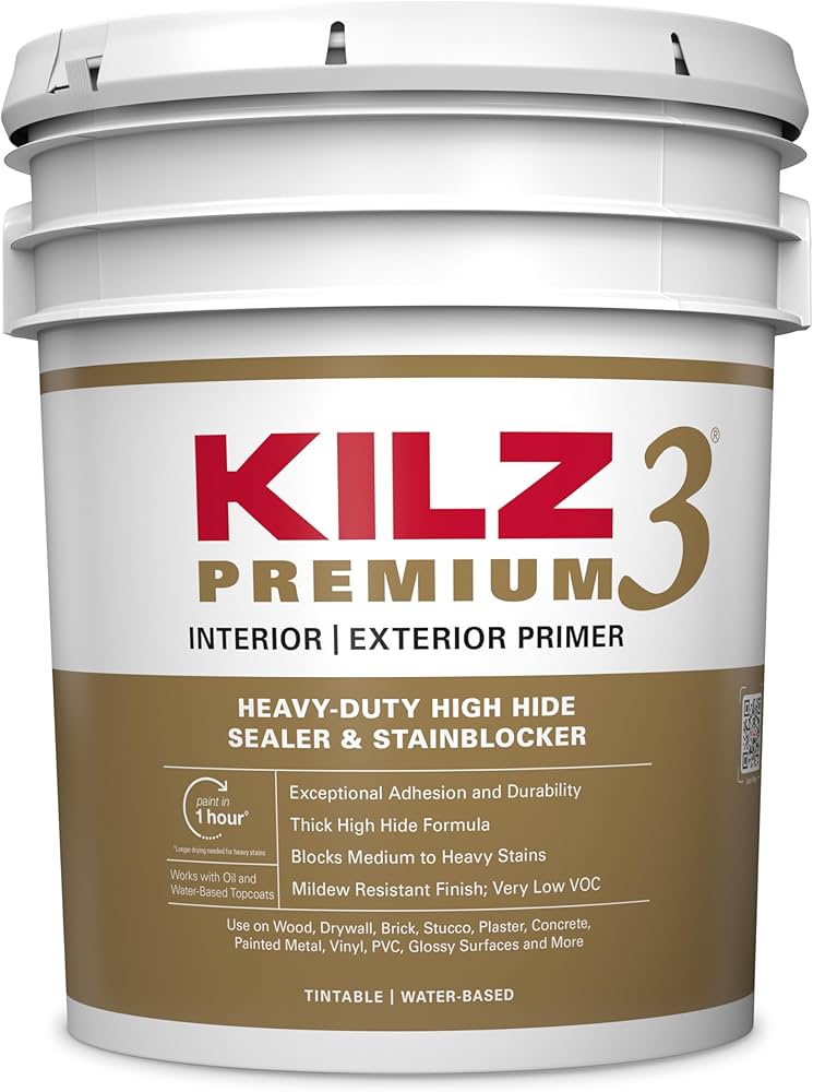 KILZ 3 Premium Primer, Interior/Exterior, 5 Gallon - Interior