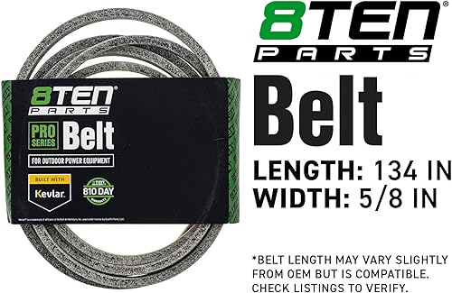 Miniatura 7 de 8TEN Kit de correa de hoja de cubierta para Cub Cadet MTD Troy Bilt LT1050 LGT1050 i1050 SLT1550 TB2450 Super Bronco cubierta de 50 pulgadas