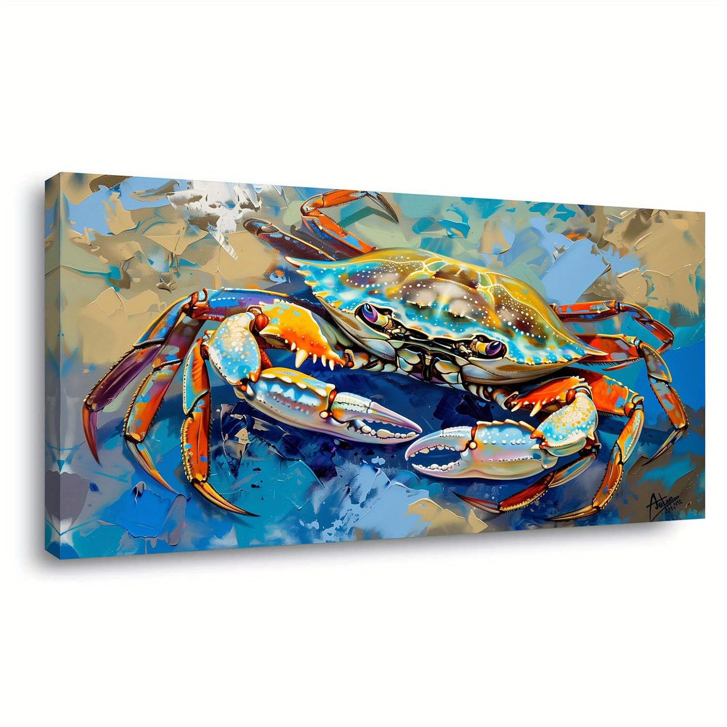 SPXLUCAU Modern Abstract Wall Art Colorful Crab Painting Wall Decor, for Living Room, Kitchen(40x80cm/No frame)