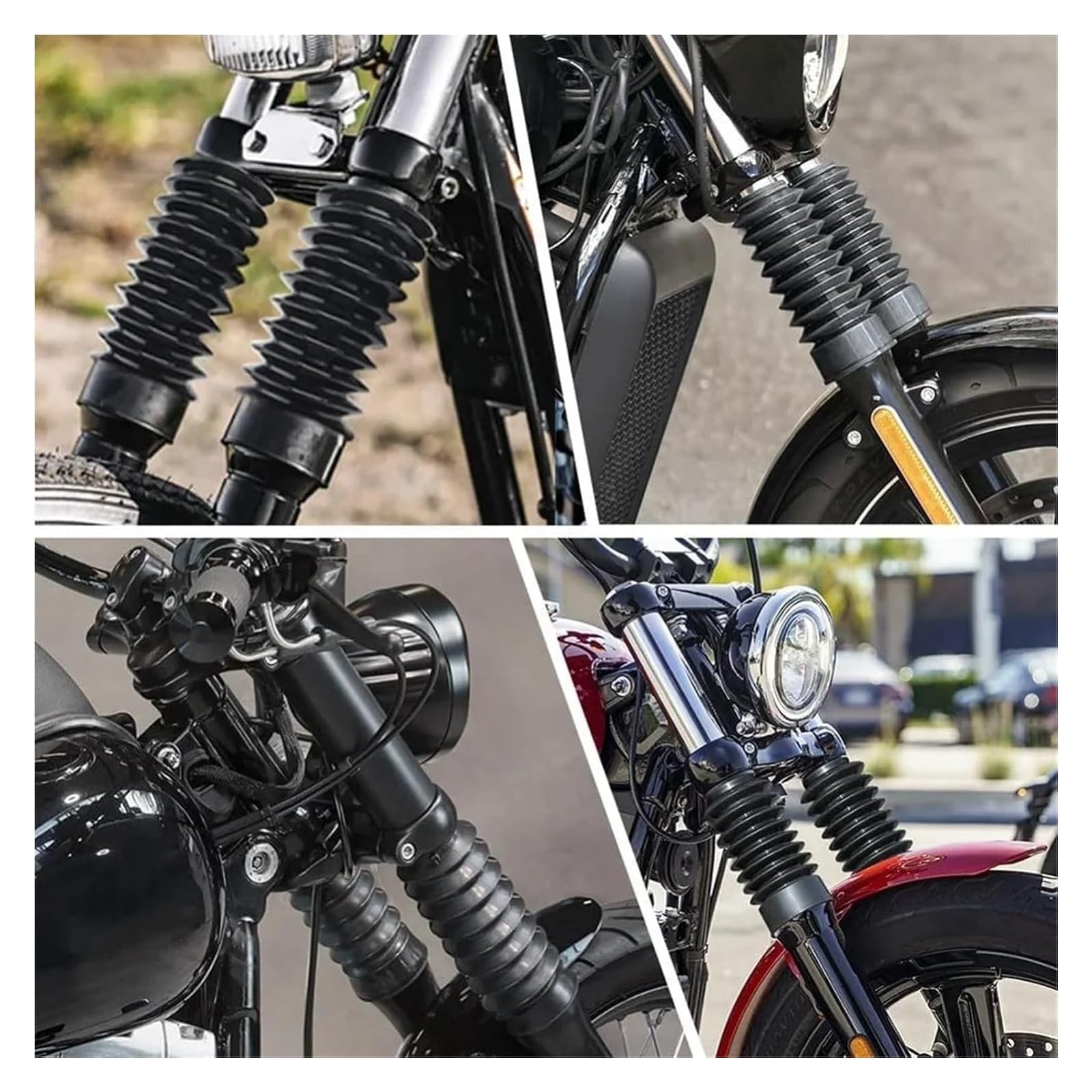 Motorrad-Gabelschutz, 39 mm vorne unten, Gabelabdeckung, Gamasche, Stoßdämpfer, 23330050 | For Harley Davidson Sportster, 1200, 48, Dyna FXD, universell passend, for XL883, RH975