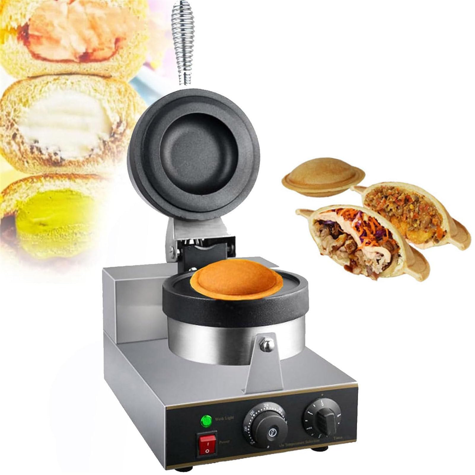 Gaufrier Commercial Gaufrier Intelligent Rond Rotatif en Acier Inoxydable Antiadhésif Machine à Gaufre Professionnelle Commerciale pour Restaurant Usage Domestique